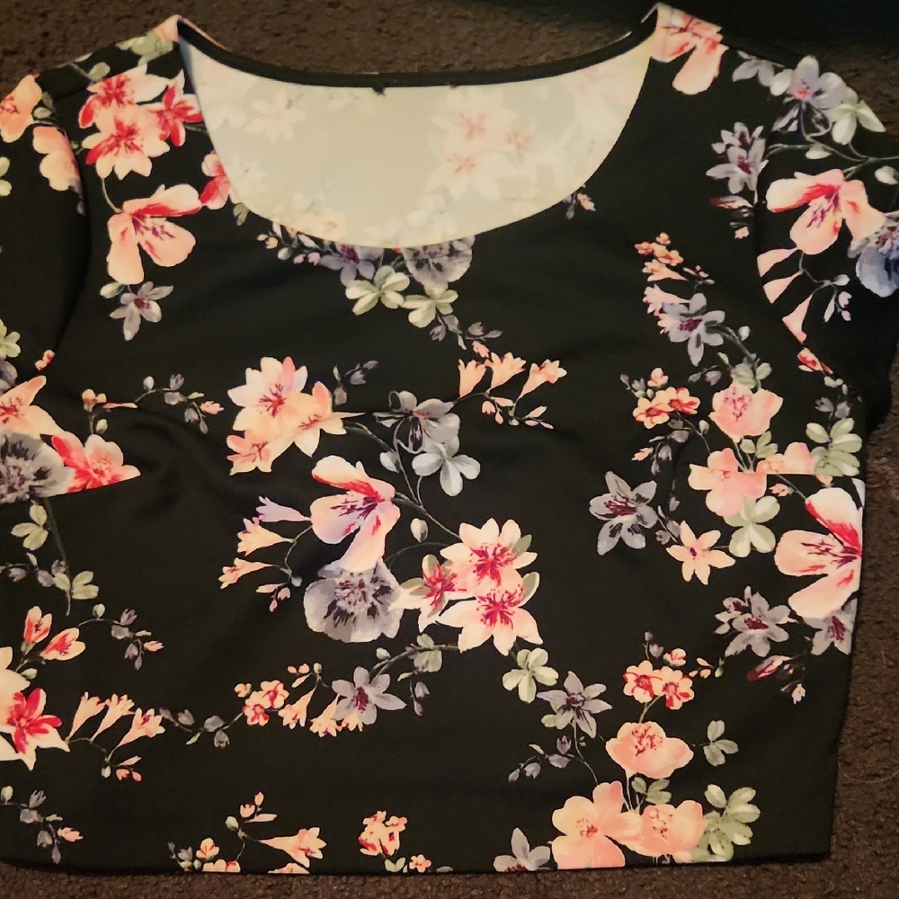 Floral Black Women's Top